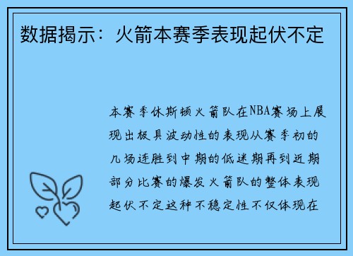 数据揭示：火箭本赛季表现起伏不定